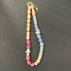 Anthropologie Pink and Orange Beaded Necklace